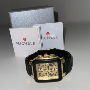 Michele animal print watch